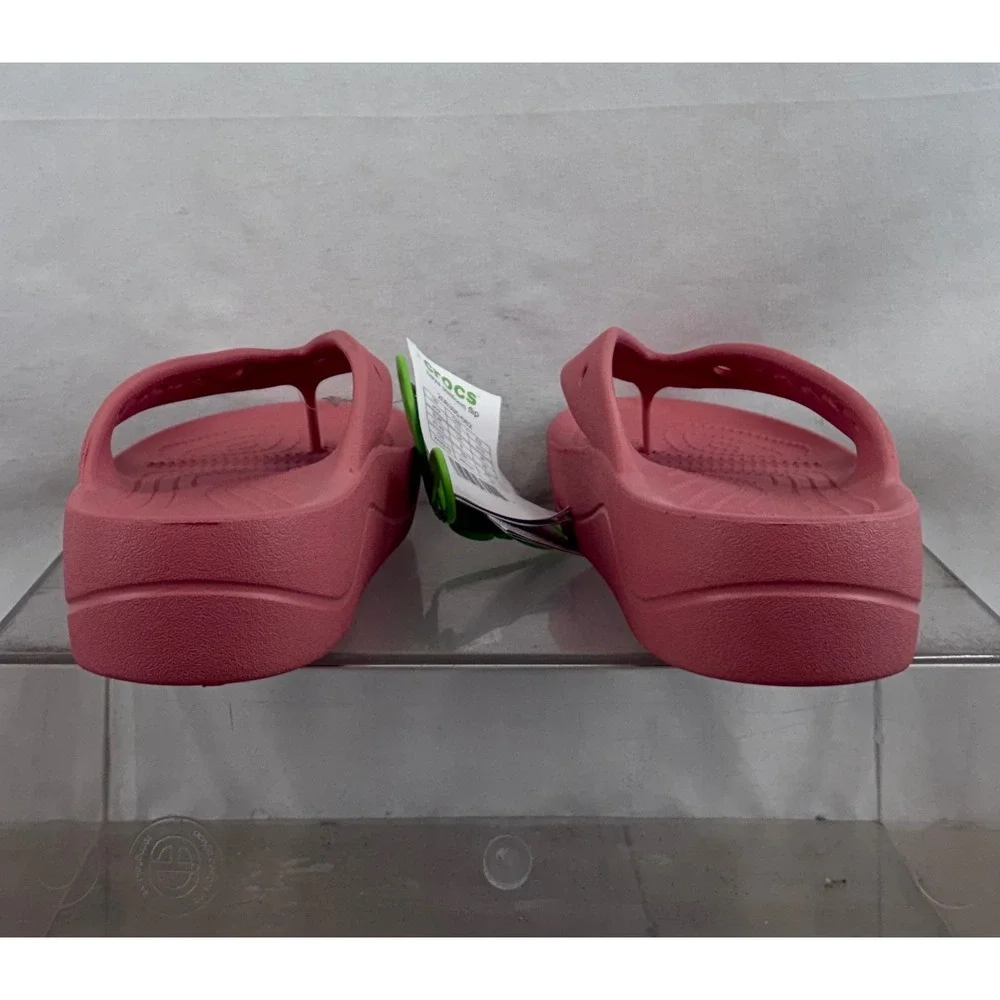 Crocs Kadee II Platform Flip Flops Women's Size 10 Coral Pink Thong Sandals - Picture 10 of 10